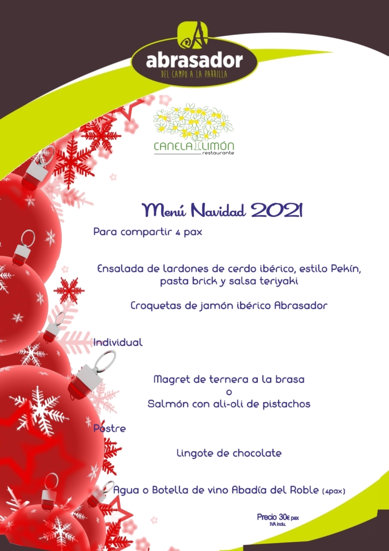 Menú 1 Navidad 2021 Abrasador Canela y Limón