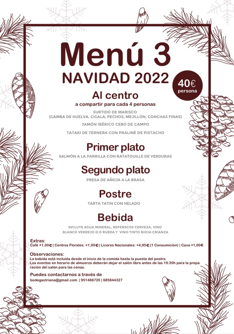 menu de Navidad Bodegas Triana 