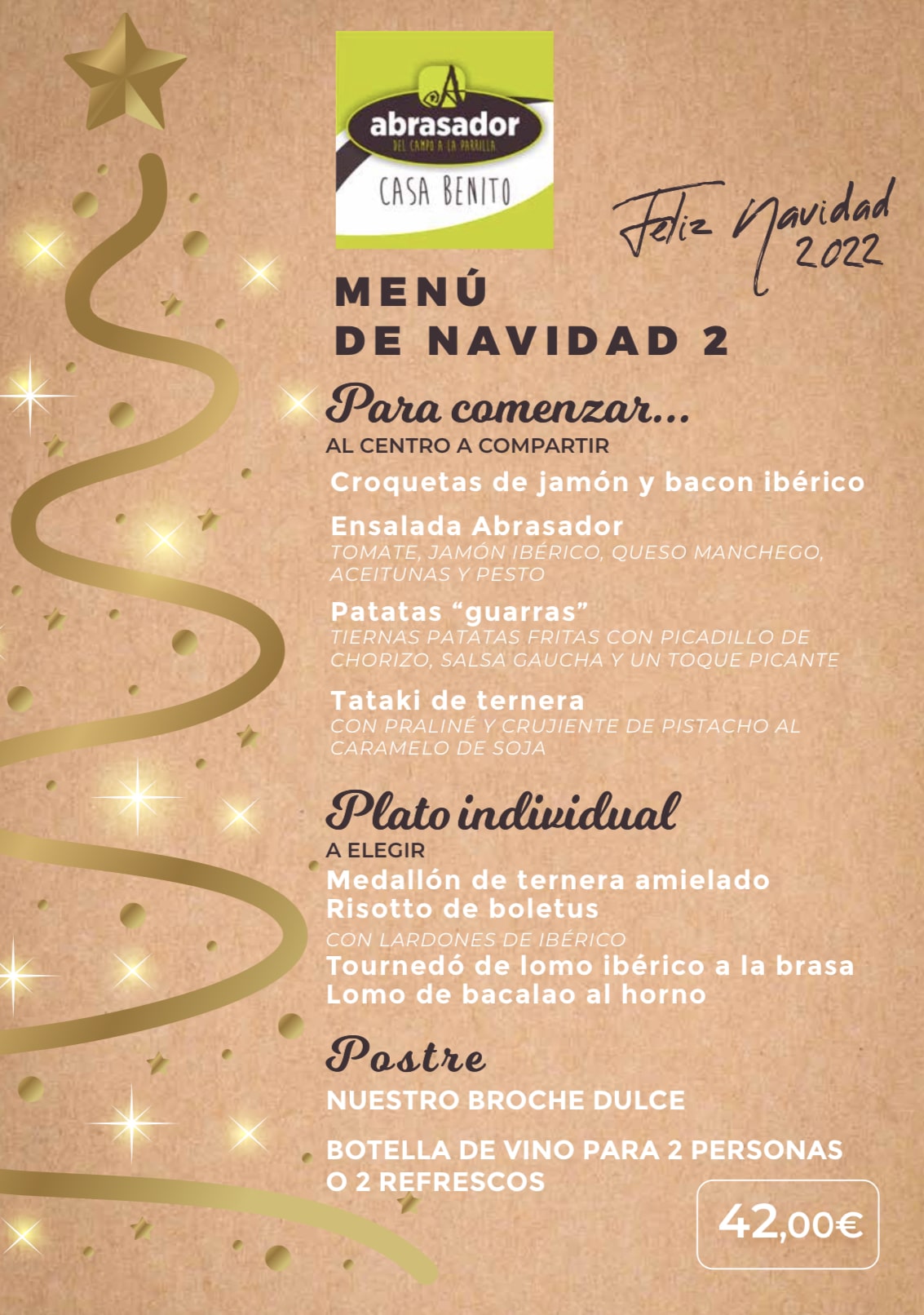 Menú 2 Navidad Abrasador Casa Benito2022