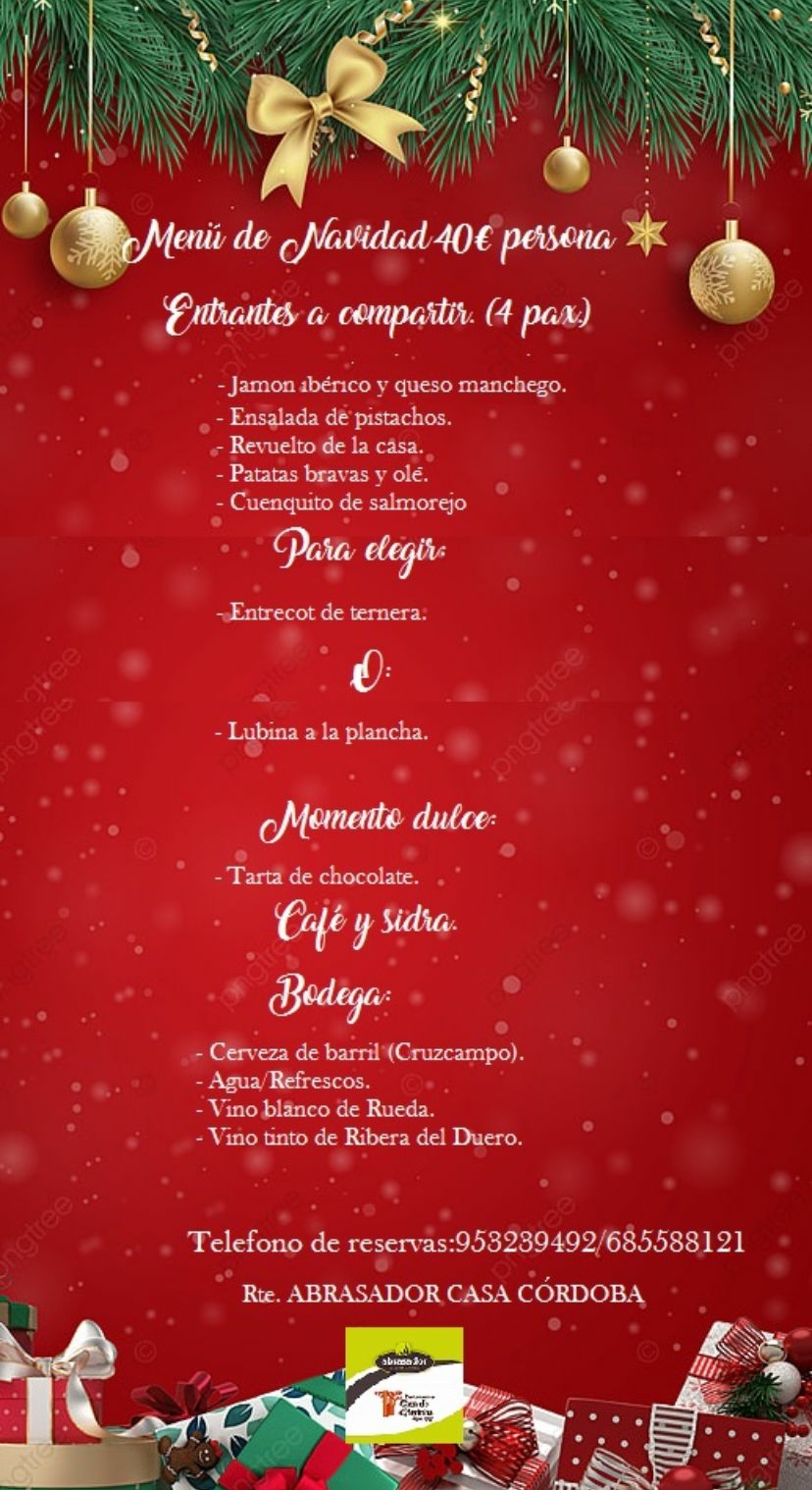 menu de Navidad Casa Cordoba numero 2