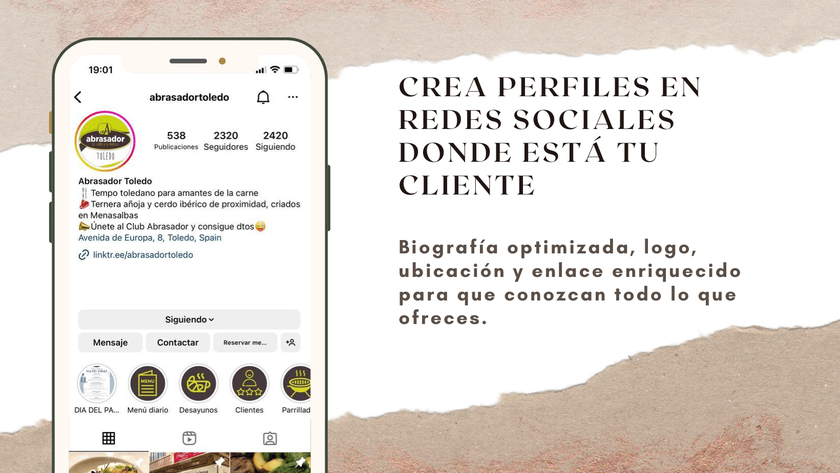 Crea perfiles en las redes sociales donde está tu clientela