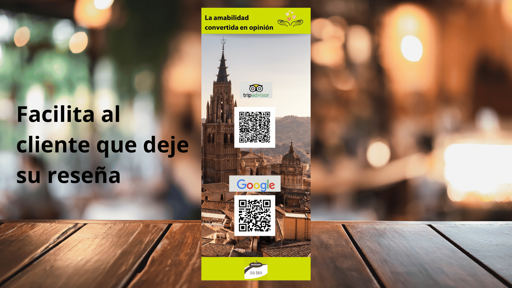 Facilita al cliente que deje la reseña con códigos QR de acceso directo