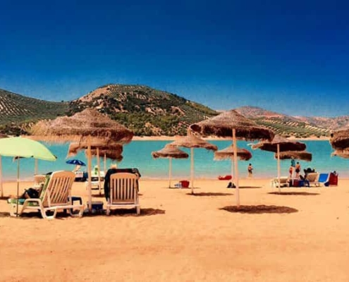 Playa de Valdearenas, embalse de Iznájar, Córdoba.