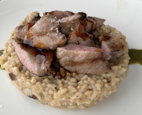 Risotto de boletus con ibérico